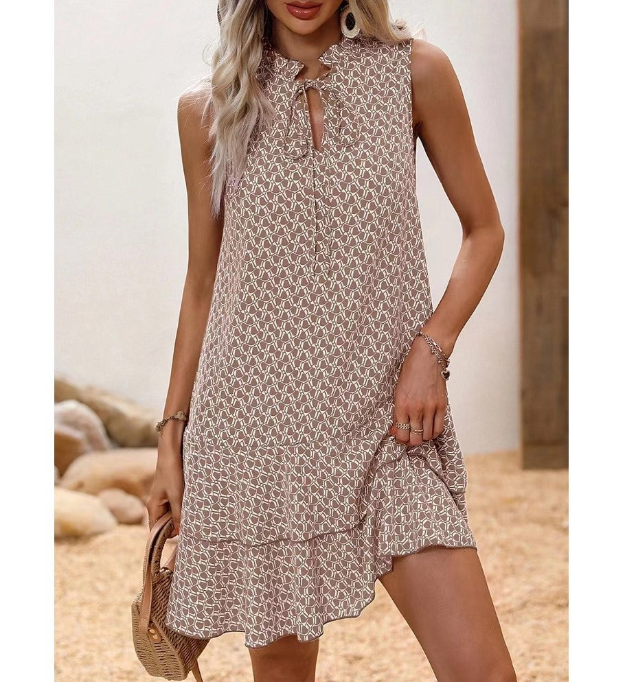 Pretty Charming Creative Bohemian Printed Sleeveless Dress