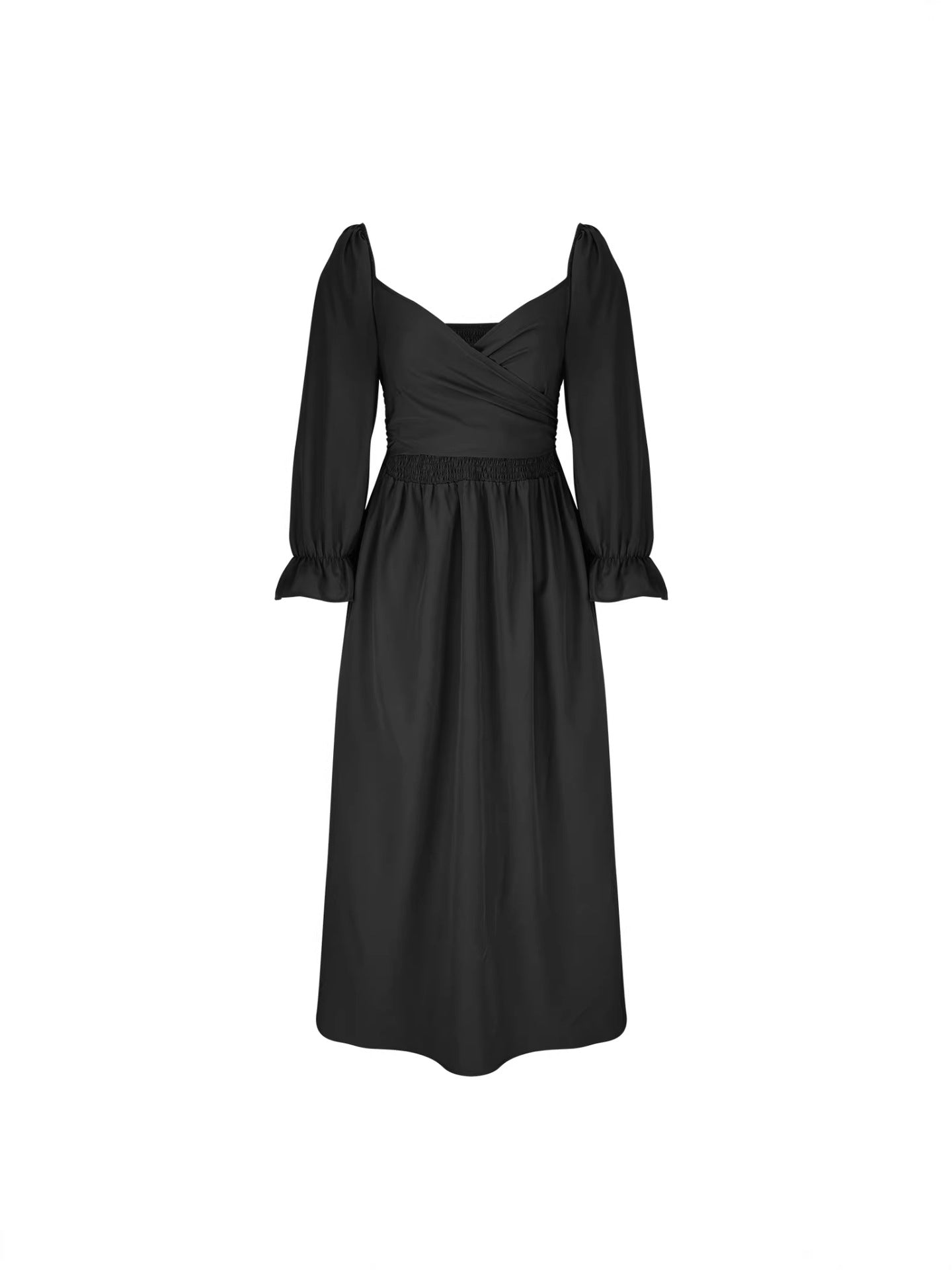Women's Elegant Half Sleeve Front Back Wearable Dress