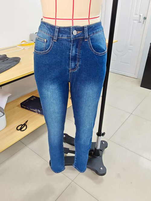 Creative Autumn High Waist Straight Brown Women's Jeans