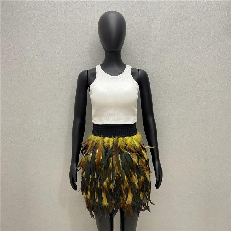 Classic Women's Feather Color Masquerade Fashion Skirts