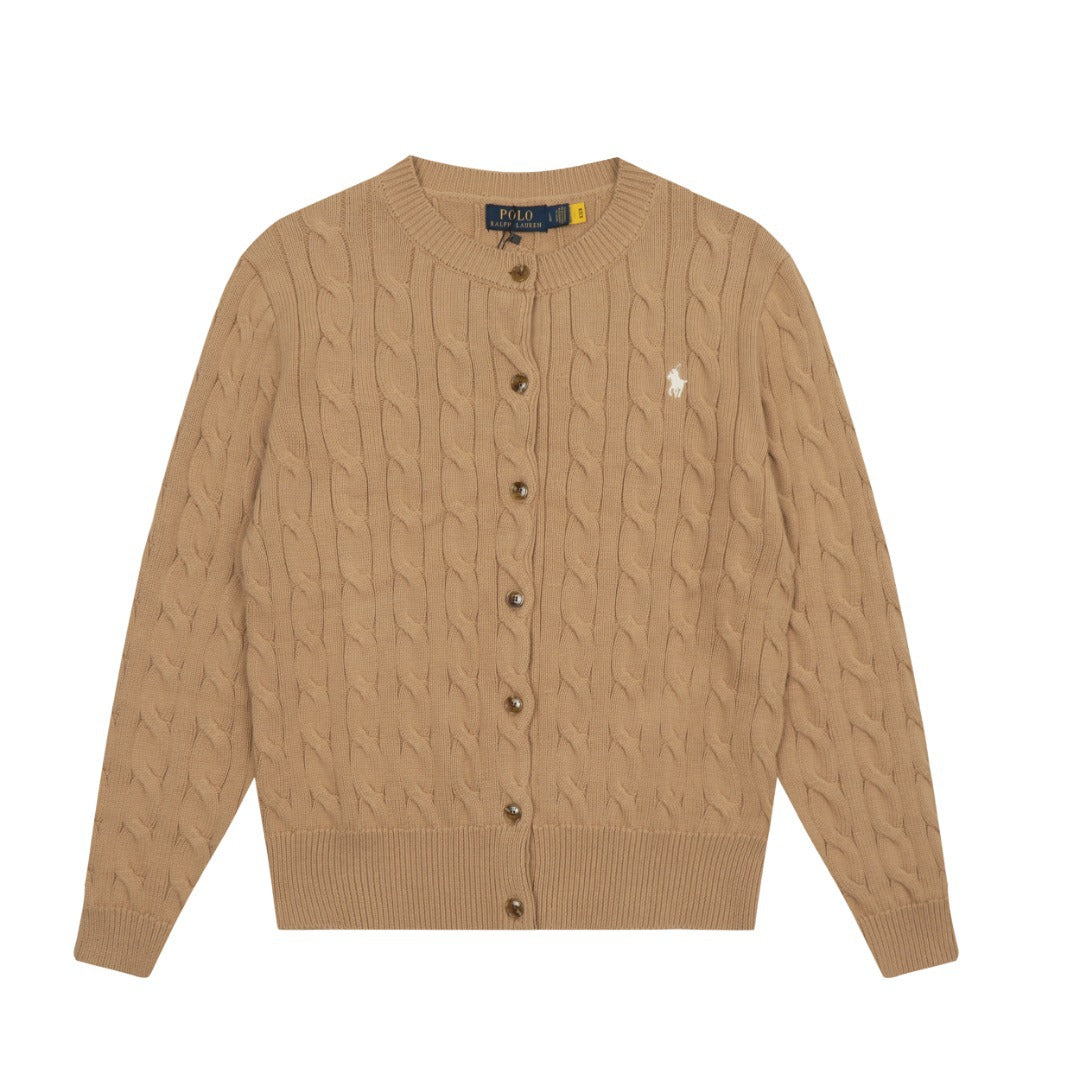 Women's & Men's Ruff Round Neck Solid Color Pony Women's Sweater