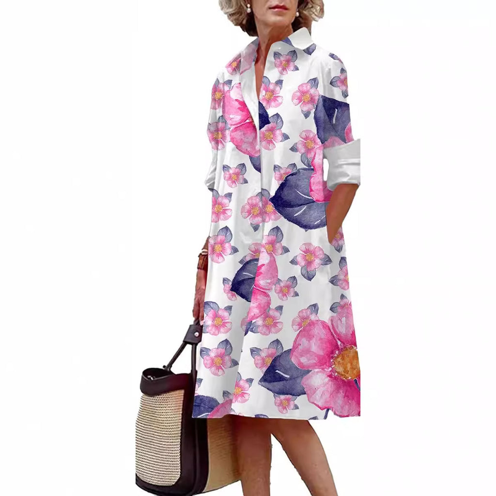 Elegant Polka Dot Collar Long Sleeve Blouse