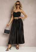 Solid Color High-grade Temperament Pleated High Skirt