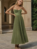 Women's Sexy Sling Backless Maxi Sleeveless Deep Bridesmaid Dress