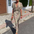 Women's Spring Fashion Knot Printed Sexy High Dress