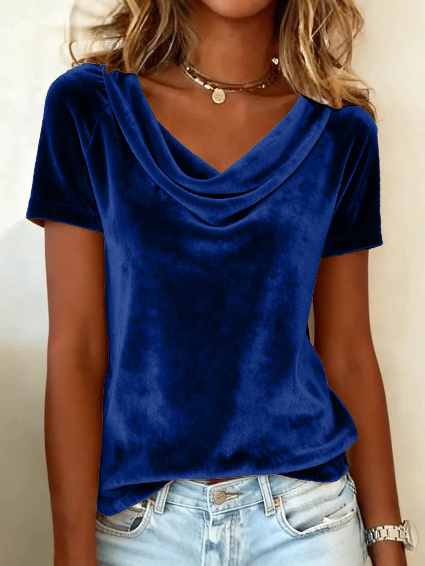 Women's Fashion Wear Solid Color Swing Collar Sleeve Sexy Shorts