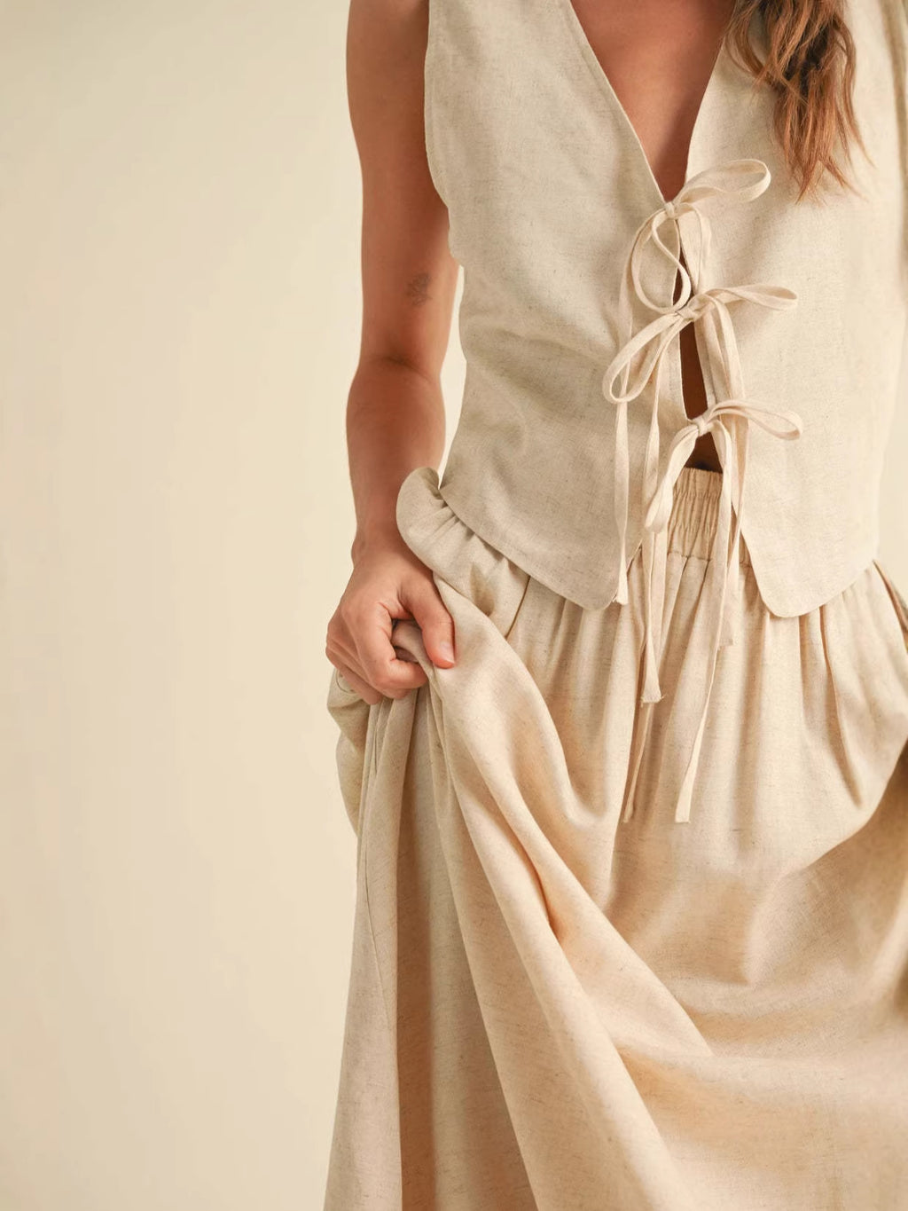Women's Summer Strap Temperament Leisure Two-piece Set Skirt