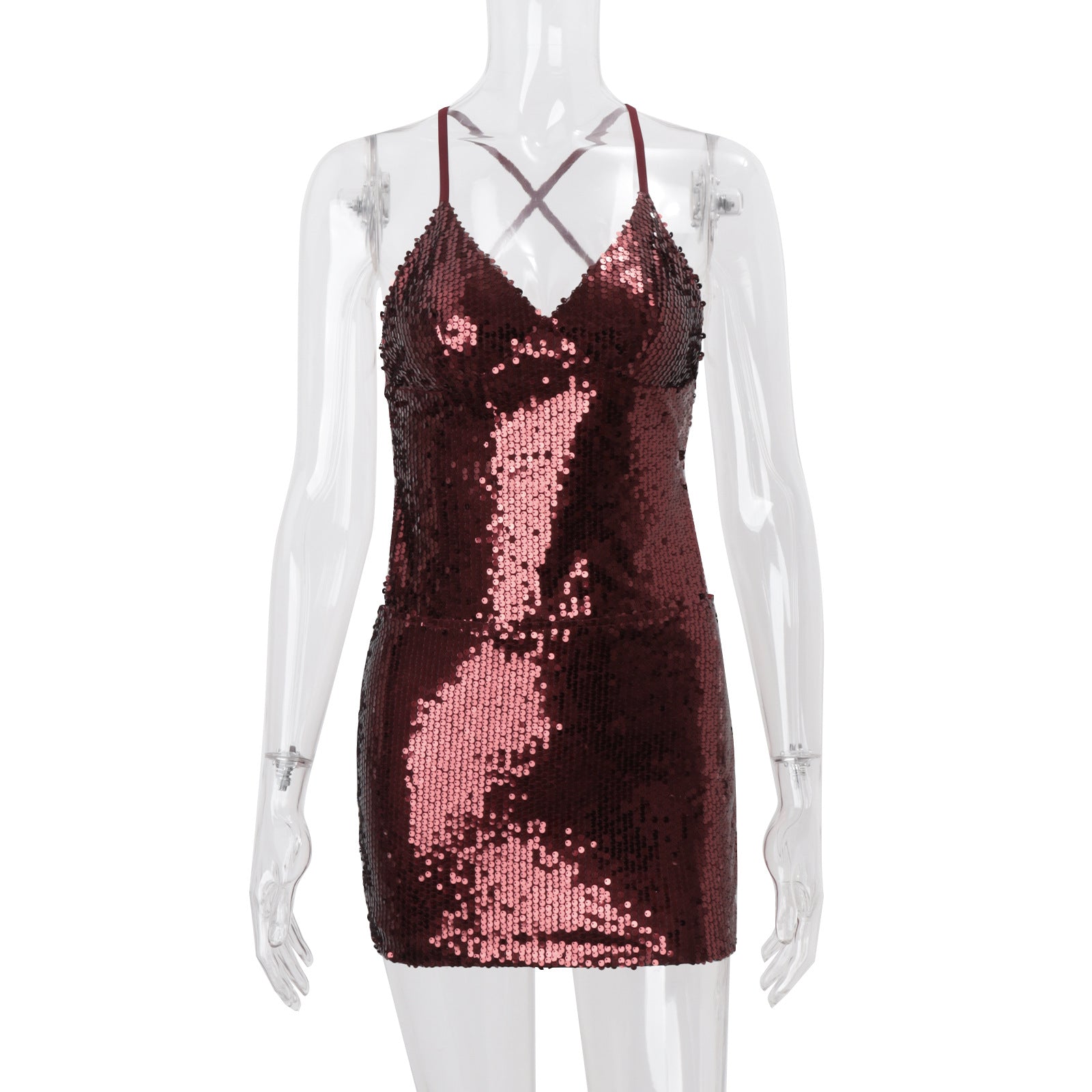 Women's Sexy Big Backless Nightclub Hot Sequined Dress