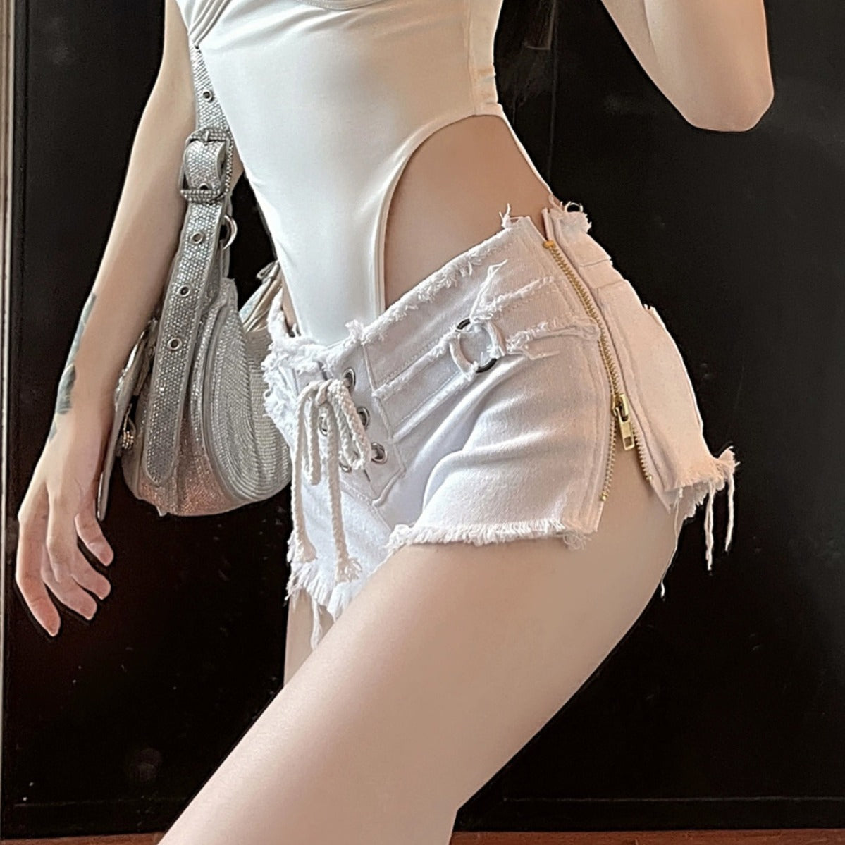 Women's Summer Fashion Sexy Low Waist Ripped Pants