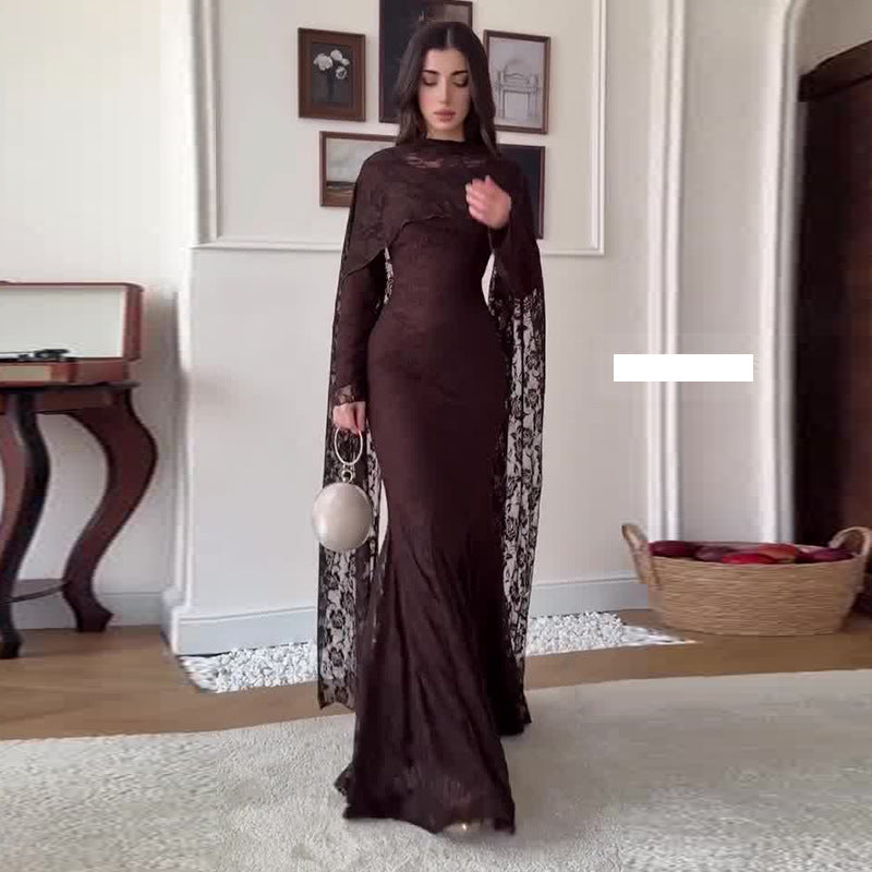Graceful Winter Lace Sheath Elegant Fashion Dress