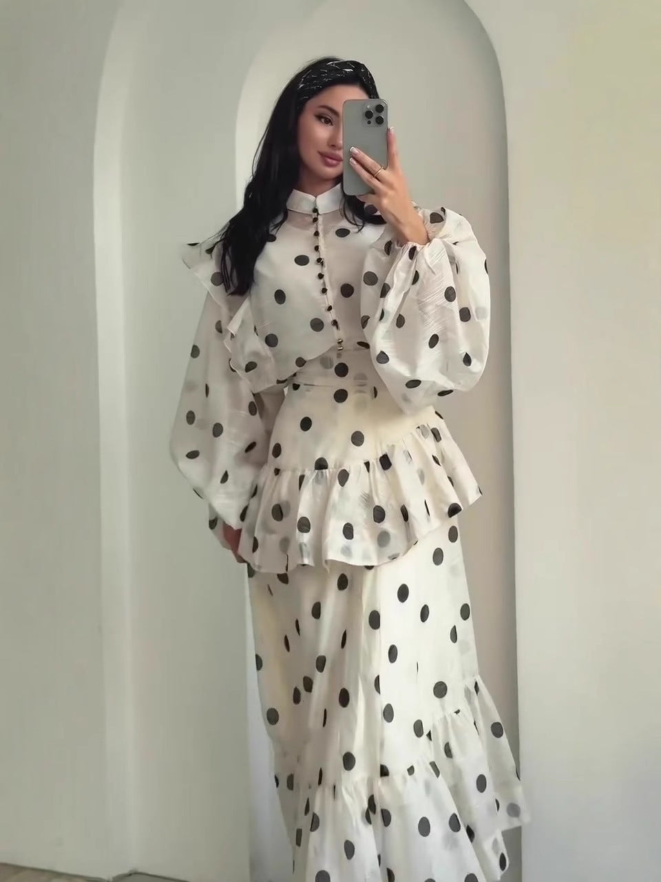 Women's Autumn Vintage Court Style Soft Temperament Long Sleeve Dress