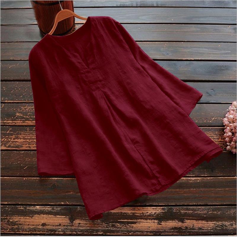 Women's Three-quarter Sleeve Solid Color Large Casual Tops