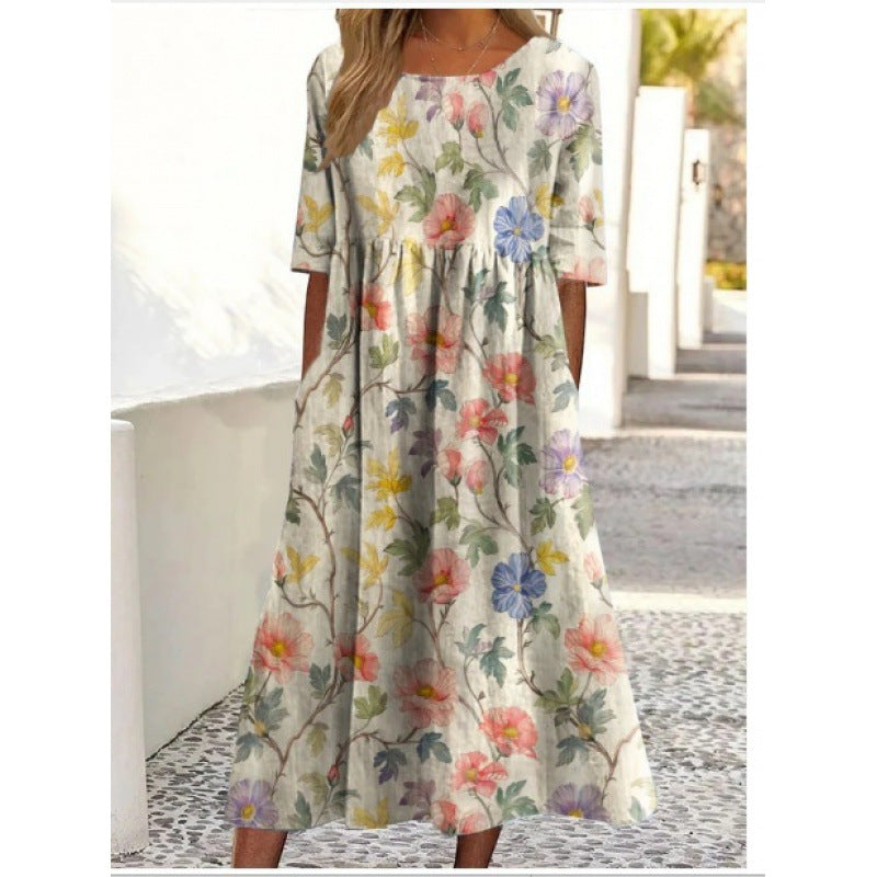 New Women's Summer Loose Fashion Printing Dress