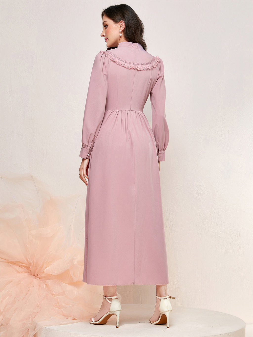 Women's Flow Su Stitching Stand Collar Fashion Dress