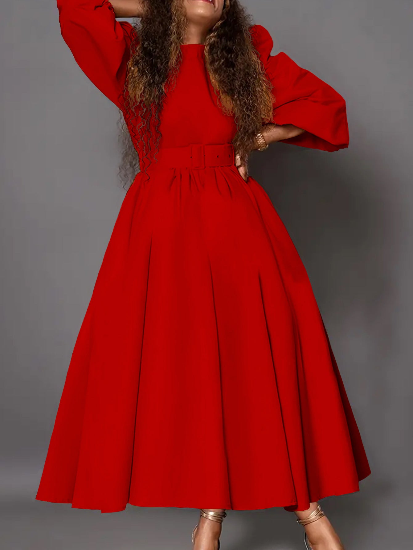 A- Line Shirt With Pockets Belt Skirts