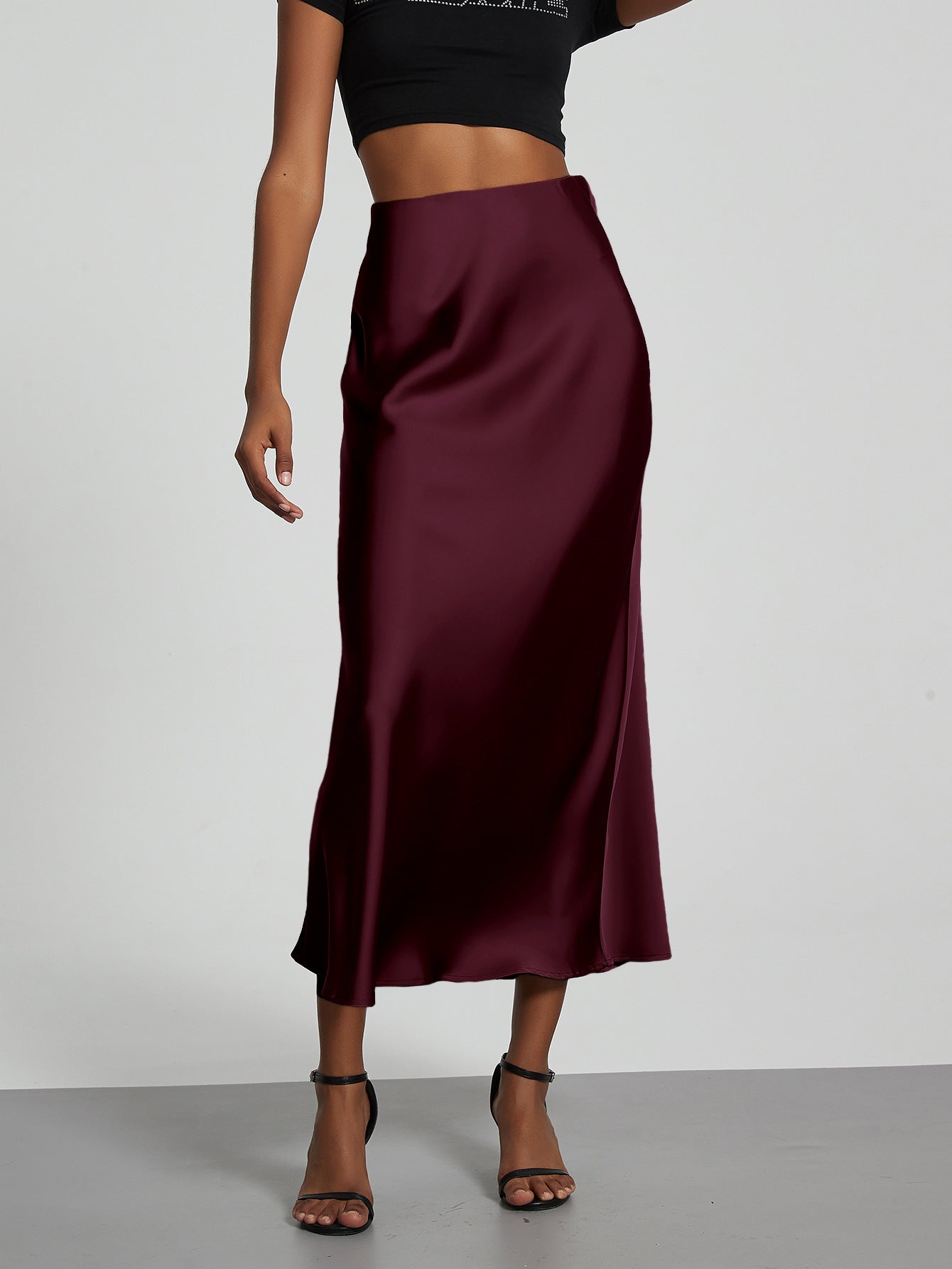Classic Durable Slouchy Women's Elegant Satin Skirt