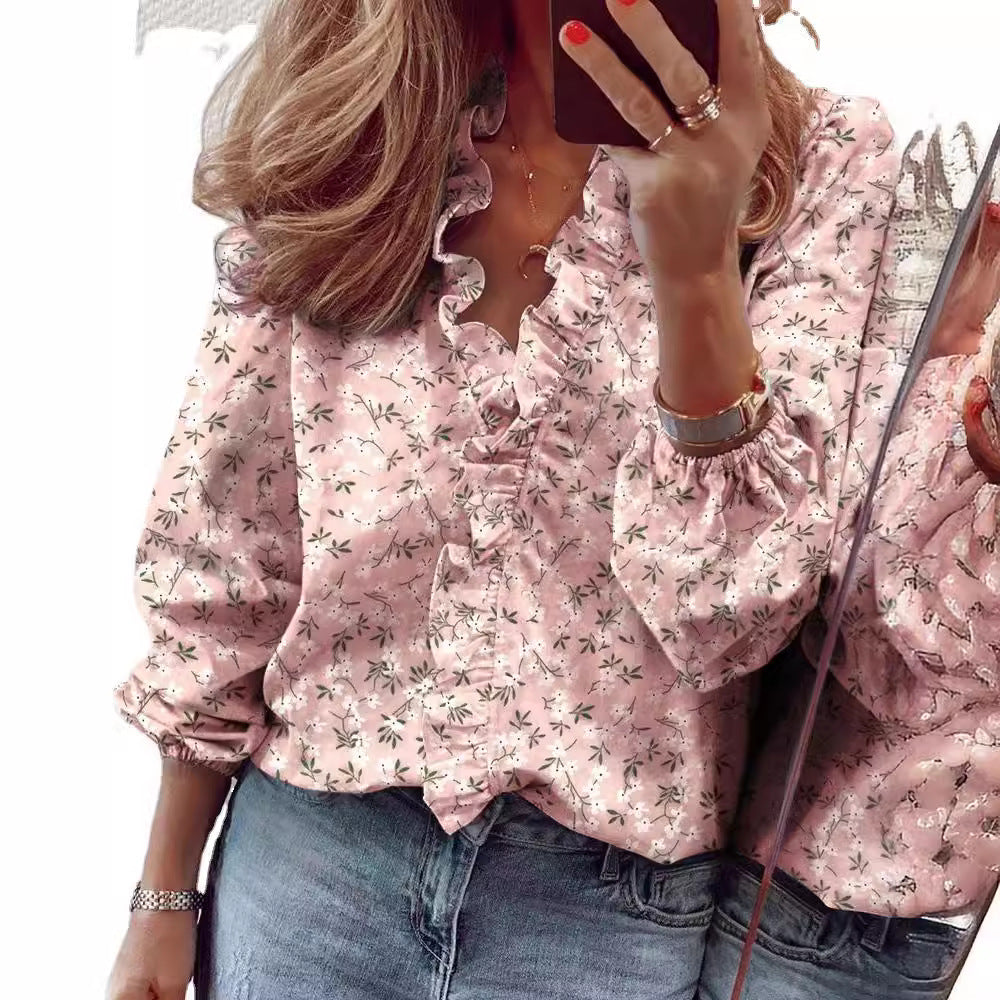 Stylish Unique Classic Women's Sleeve Ruffle Blouses