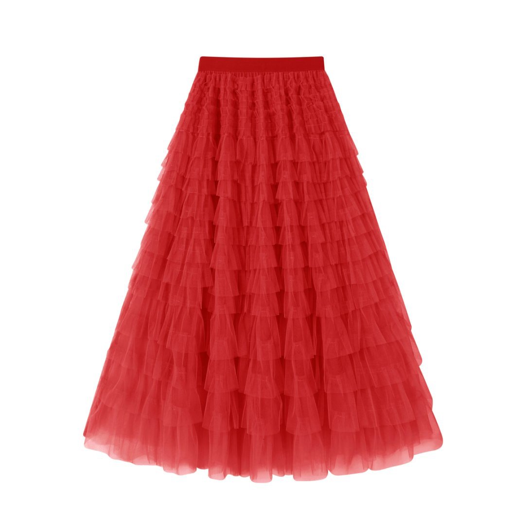 Women's Strictly Selected Summer Fashion Mesh Tiered Skirt
