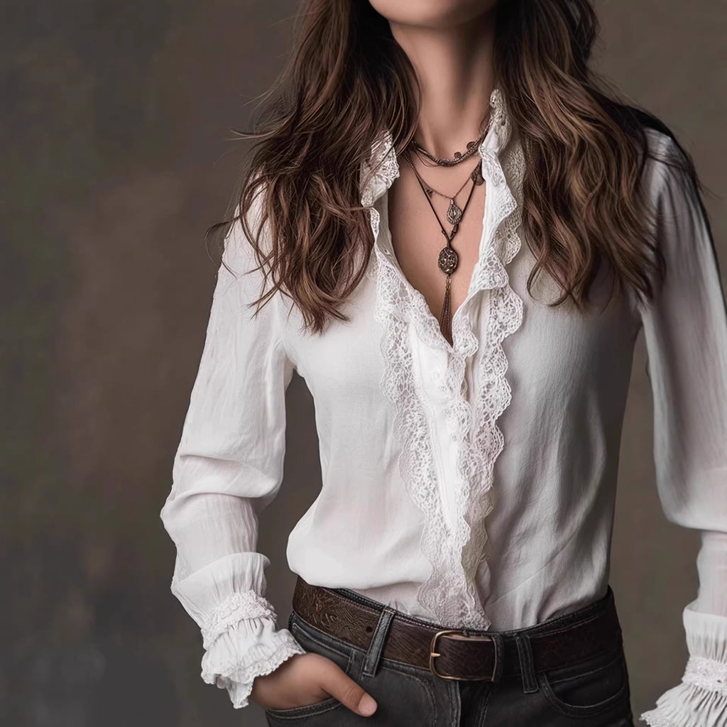 Women's Shirt Design Stitching Thin Small Long Sleeve Tops