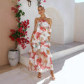 Women's Fashion Chiffon Print Fairy Long Elegant Dress