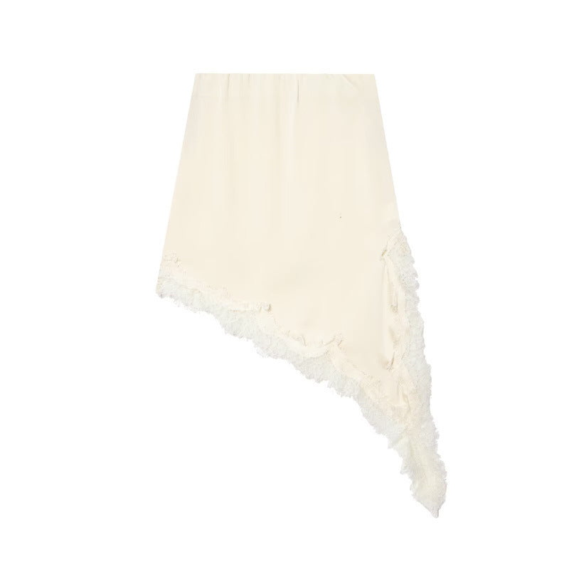 Women's Winter Fashion Simple Asymmetric Lace Skirt