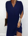 Stylish Slouchy Women's Pleated Batwing Sleeve Dress