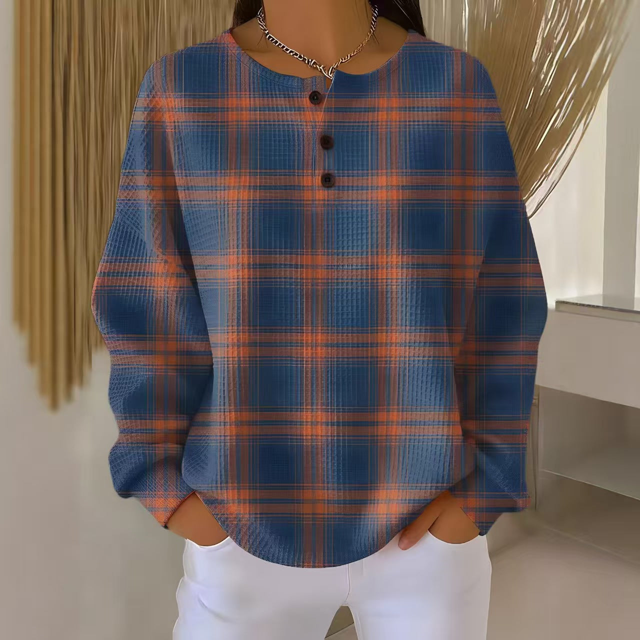 Women's Independent Single Retro Digital Printing Small Turtle Neck Women's T-shirt