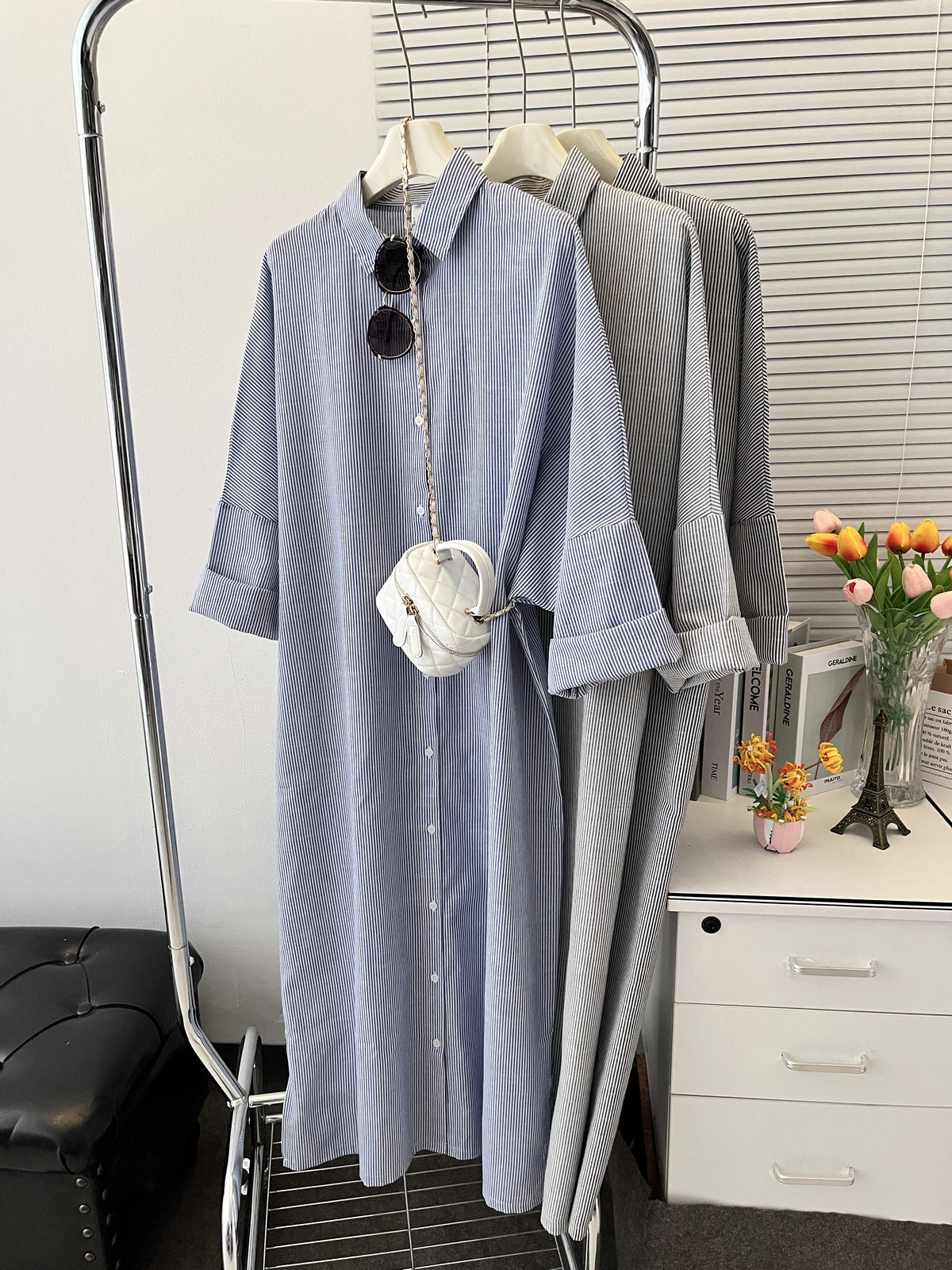 Lapel Collar Striped Temperament Commute Long Sleeve Cardigans