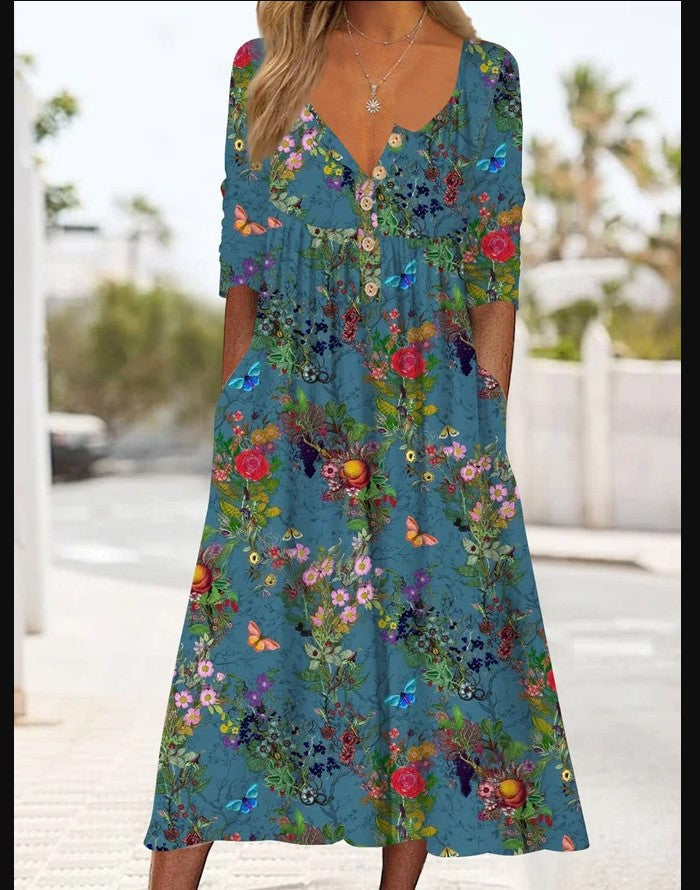 Popular Women's Printed Pocket Clinch Long Cardigans