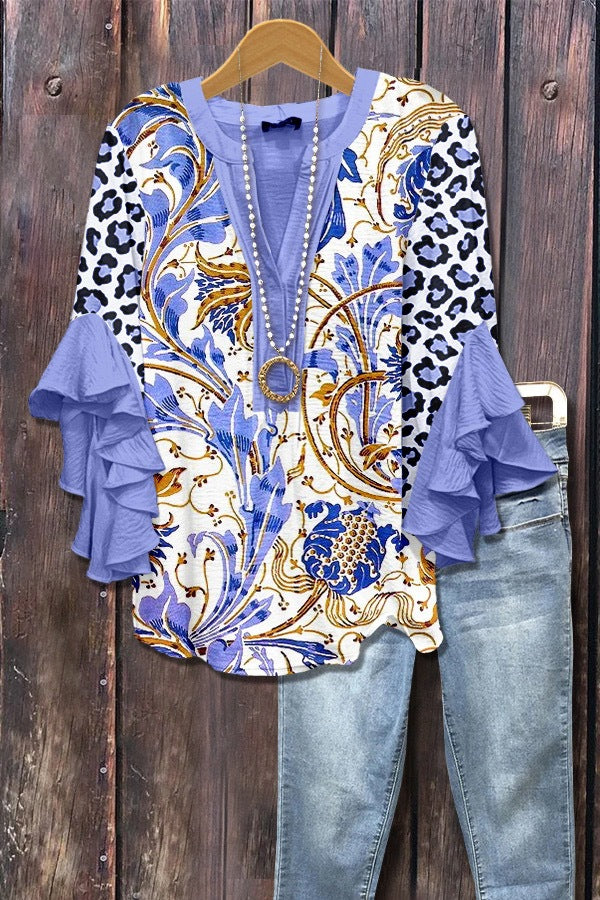 Women's Element Printing Digital Casual Trend Lotus Women's T-shirt