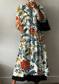 Women's Loose Fashion Long Sleeve Printed Dress