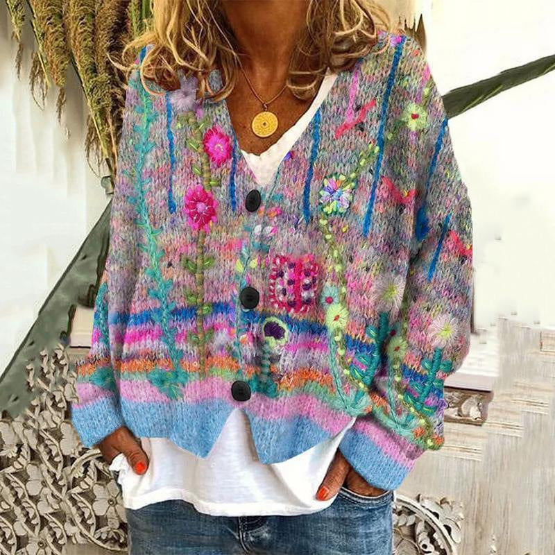 Cool Christmas Abstract Printing Casual Cloak Sweaters