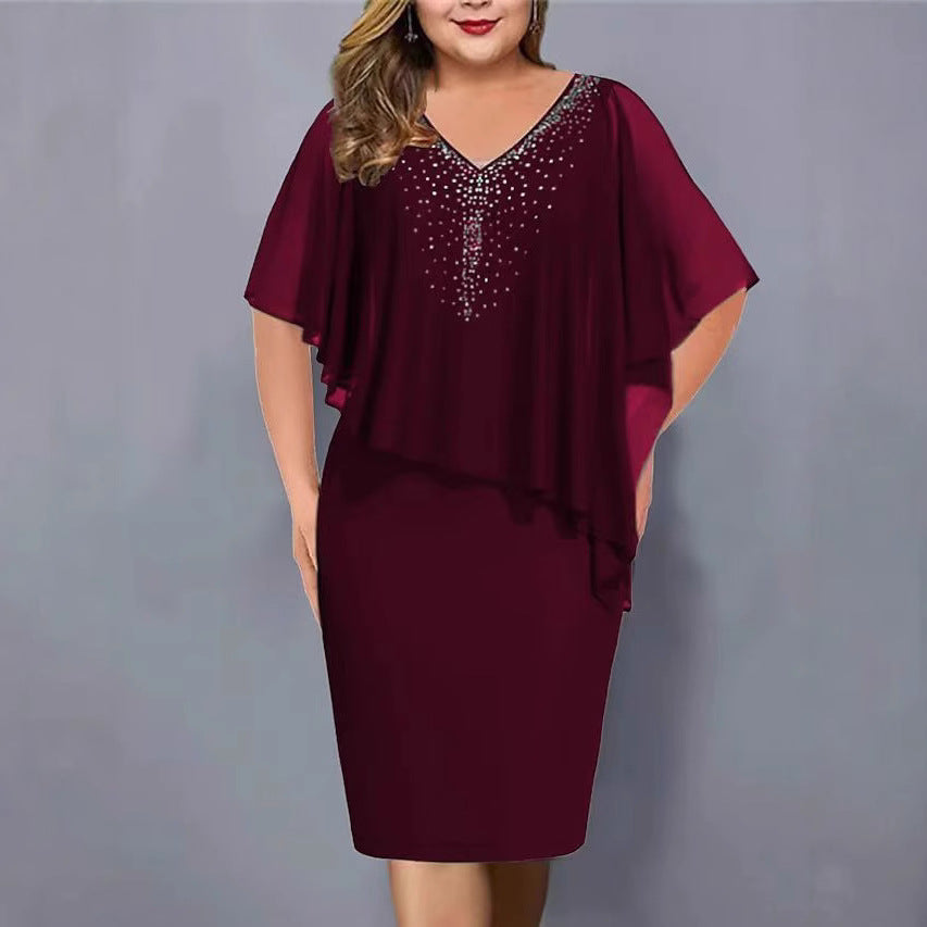 Women's Summer Solid Color Half Sleeve Large Casual Dress