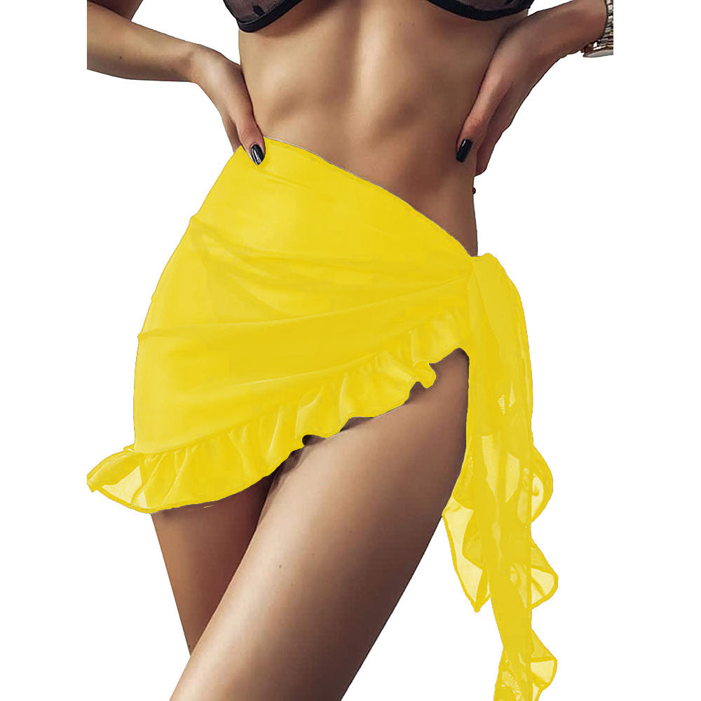 Women's Summer Outdoor Beach Ruffled Chiffon Colors Skirts
