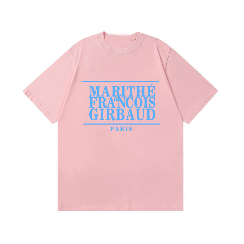Women's & Men's Short-sleeved Letter Printed Pure Cotton Summer Women's T-shirt
