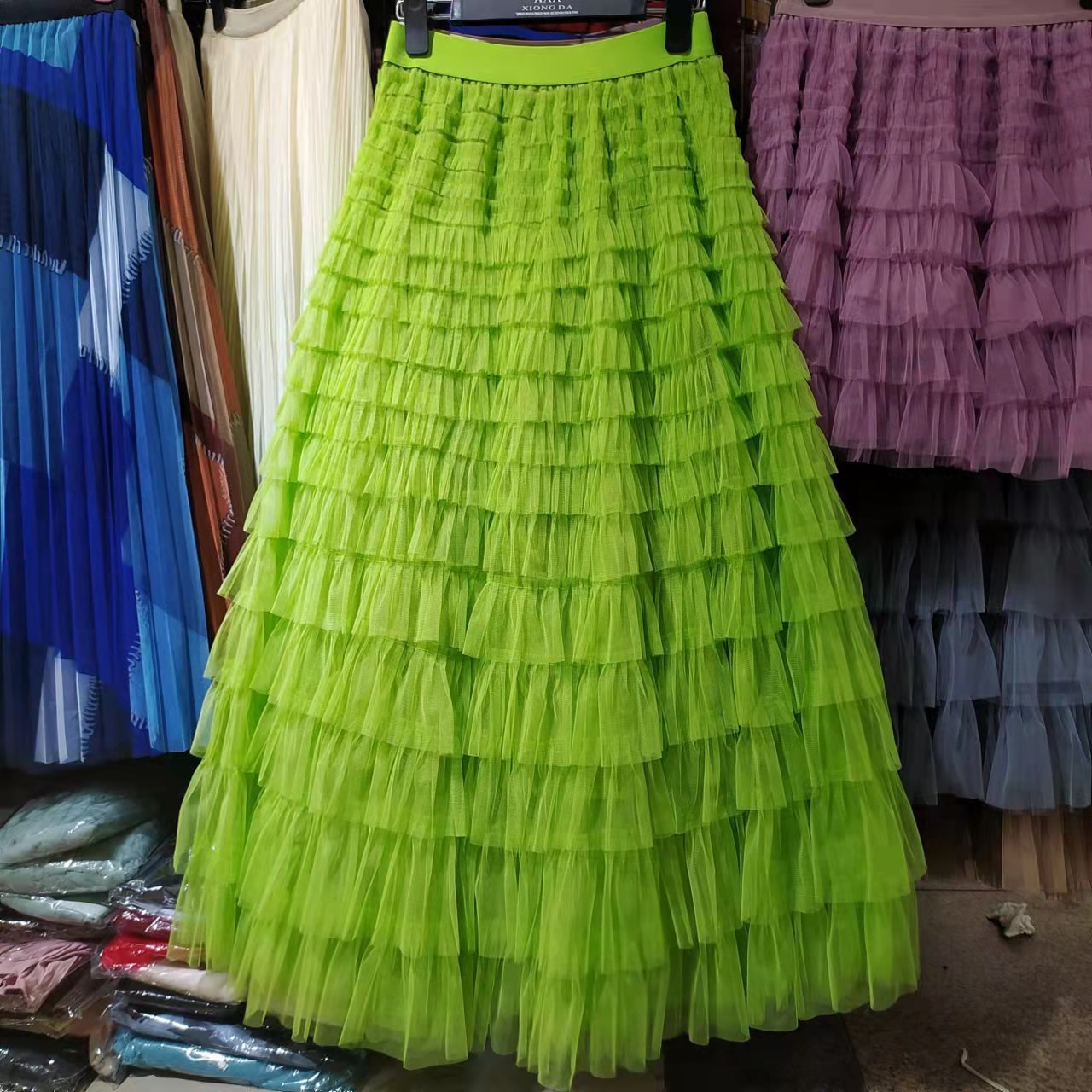 Women's Net Falbala Temperament Summer Dress Figure Flattering Skirts