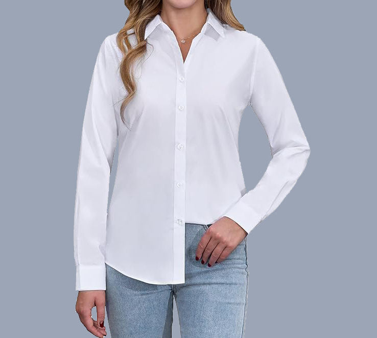 Women's Collar Shirt Loose Fashion Temperament Pure Blouse