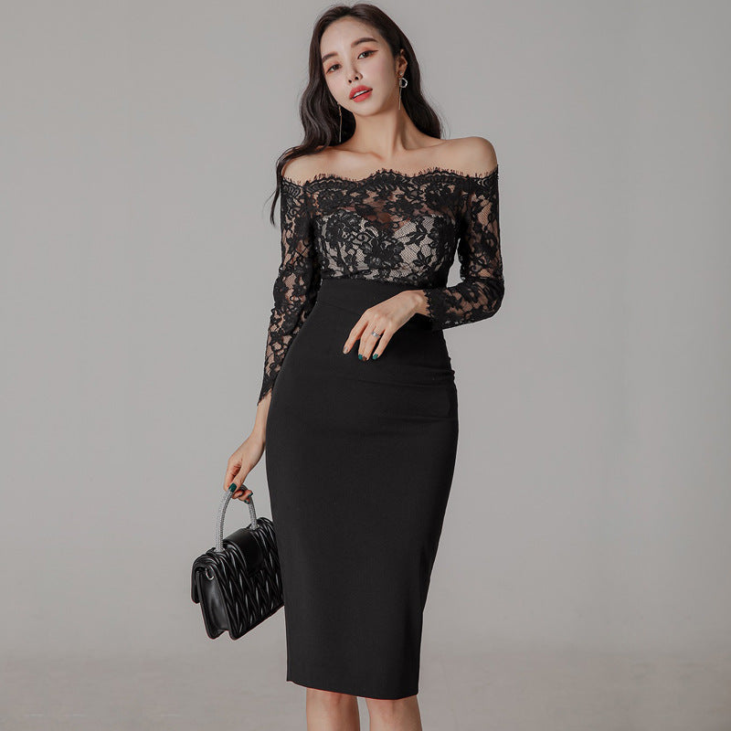 Women's Summer Fashion Elegant Lace Slim Fit Dress