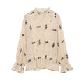Trendy Early Spring Sequin Translucent Shirt Blouse