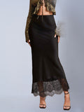 Women's Satin Lace Stitching High-grade Source Skirt