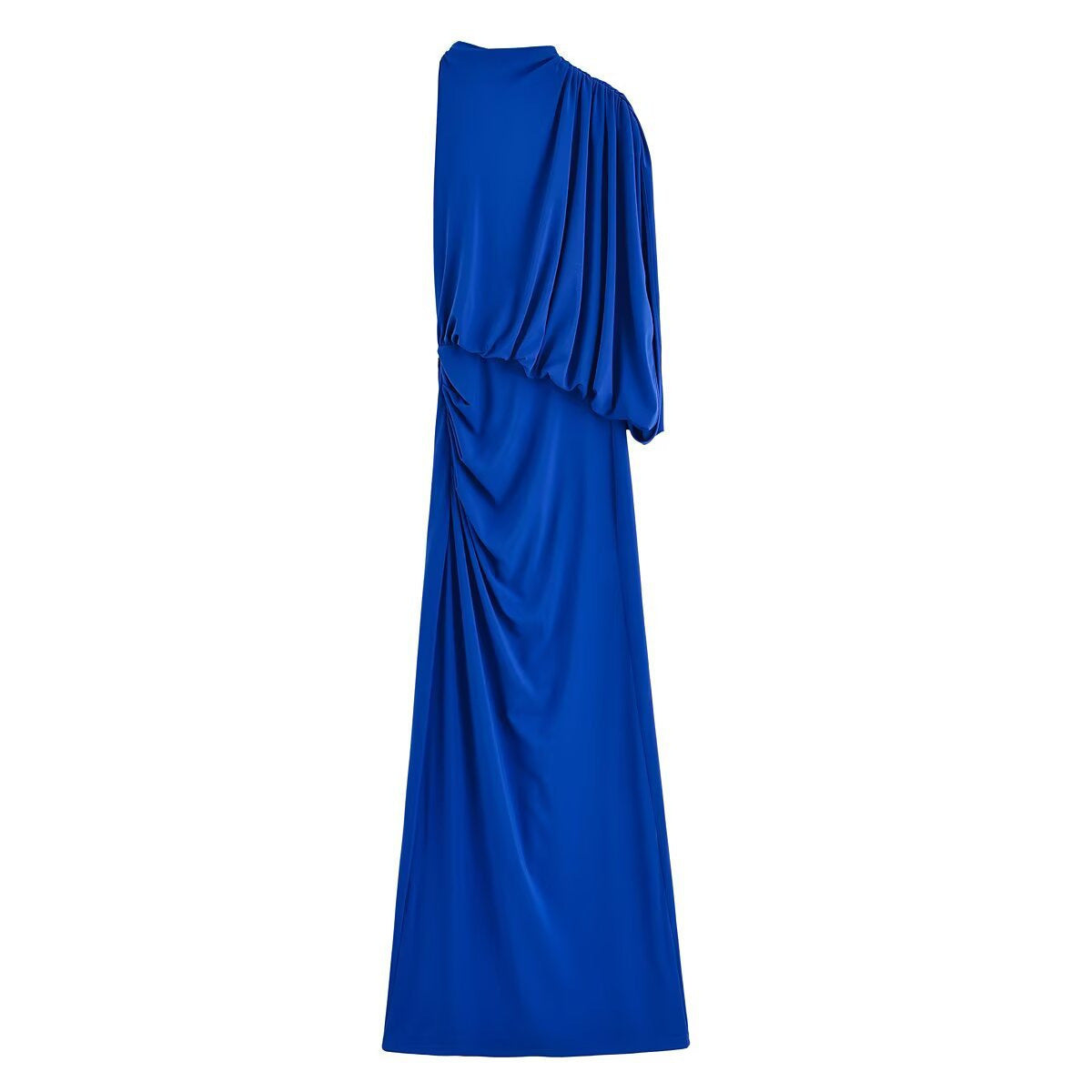 Women's Spring Solid Color Pullover Pleated Laminated Dress