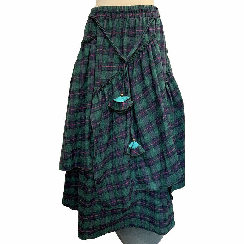 Women's Autumn Long Dress Stitching Irregular Swing Skirt