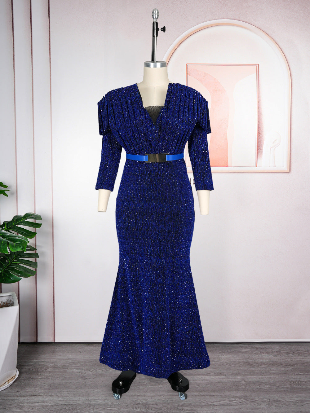 Women's African Wear Elegant Banquet Party Sequined Dress