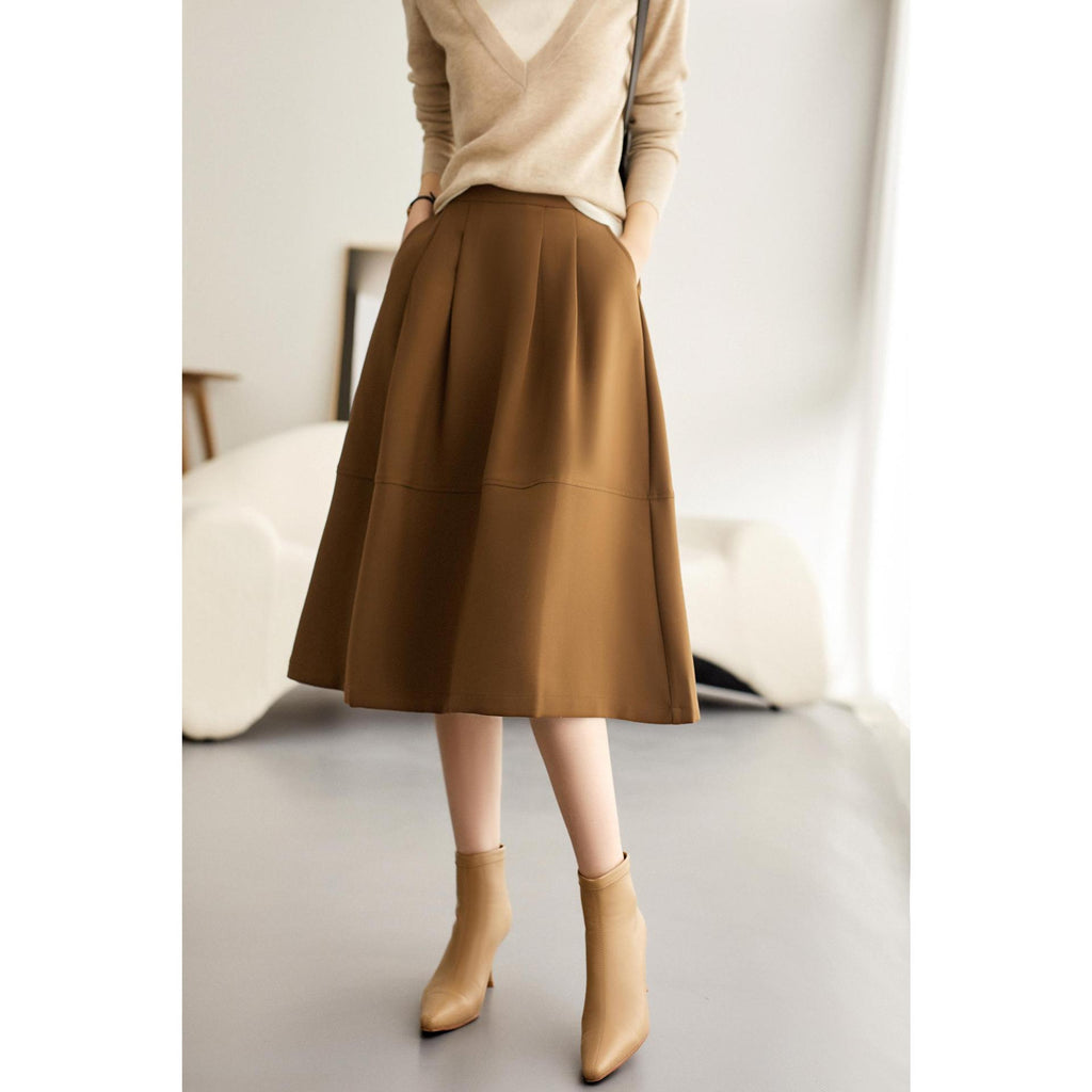 Original Single Hepburn Style High Waist A- Line Slimming Skirt