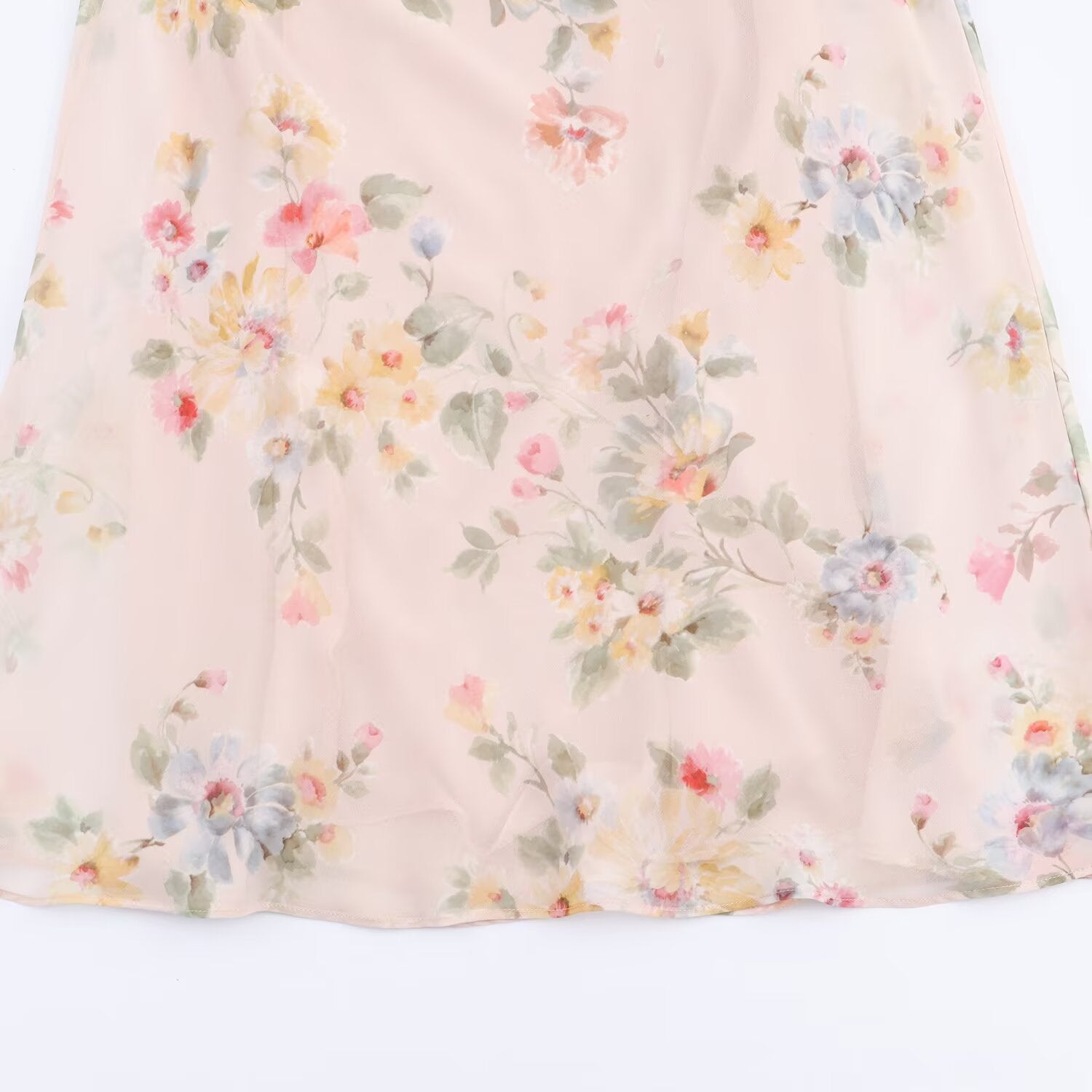 Women's Autumn Flower Printed Laminated Decoration Midi Dress