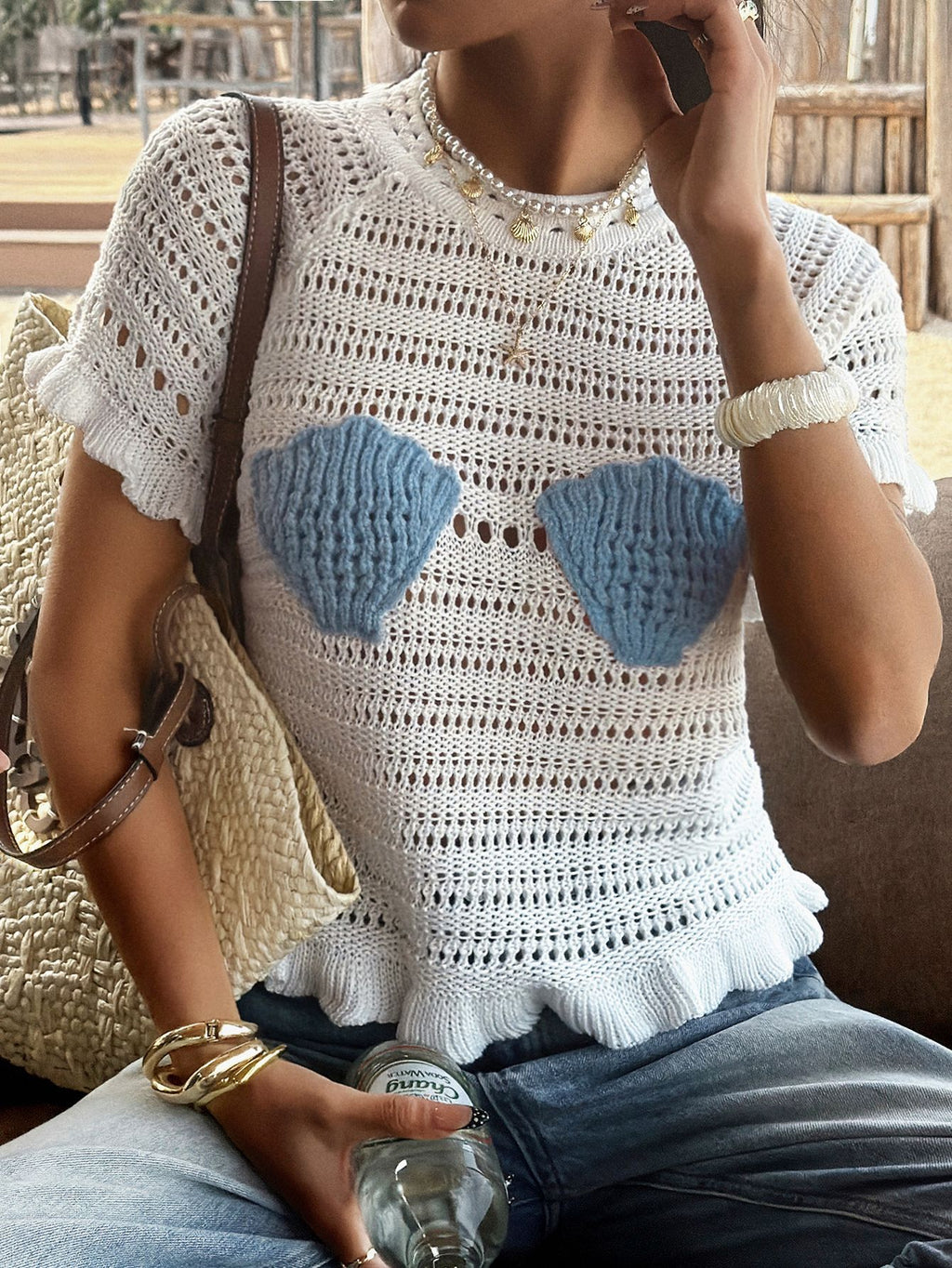 Women's Holiday Woolen Shell Beach For Women's Sweater
