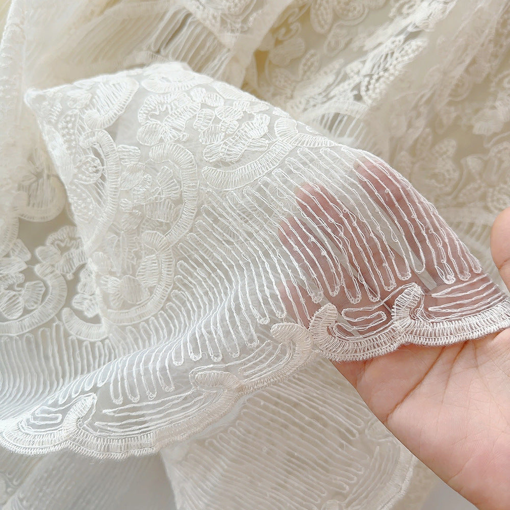 Lace Embroidered Four Korean Style Pettiskirt Gentle Mesh Skirt