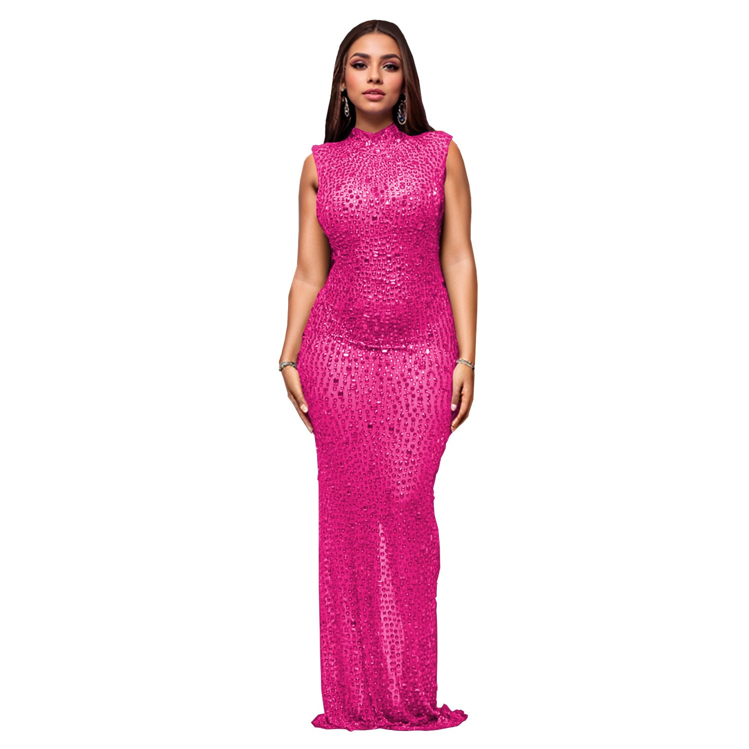 Women's Fashion Wear Rhinestone Sexy Siamese Slimming Dress