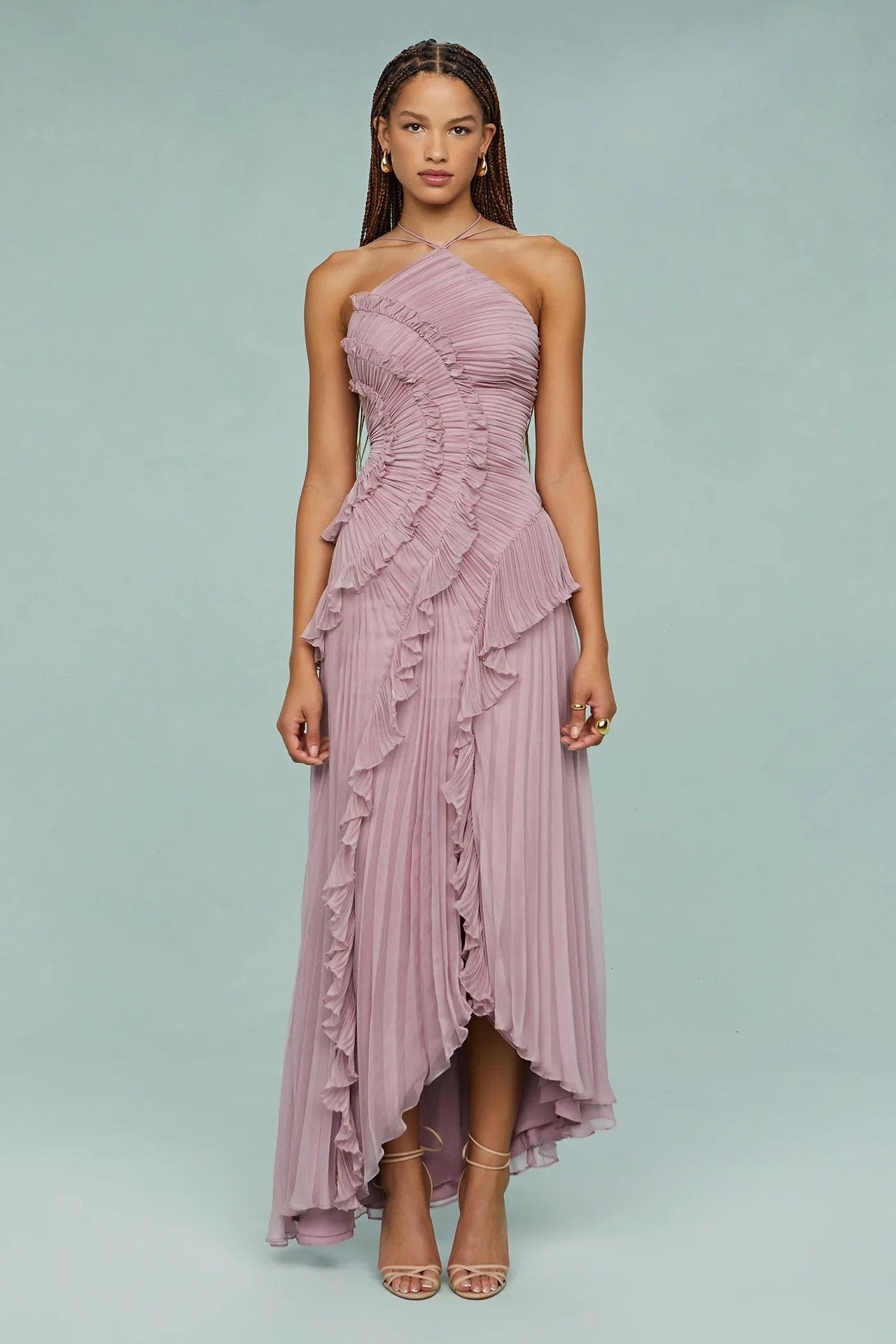 Women's Summer Fashion Pleated Halter Sexy Tube Dress