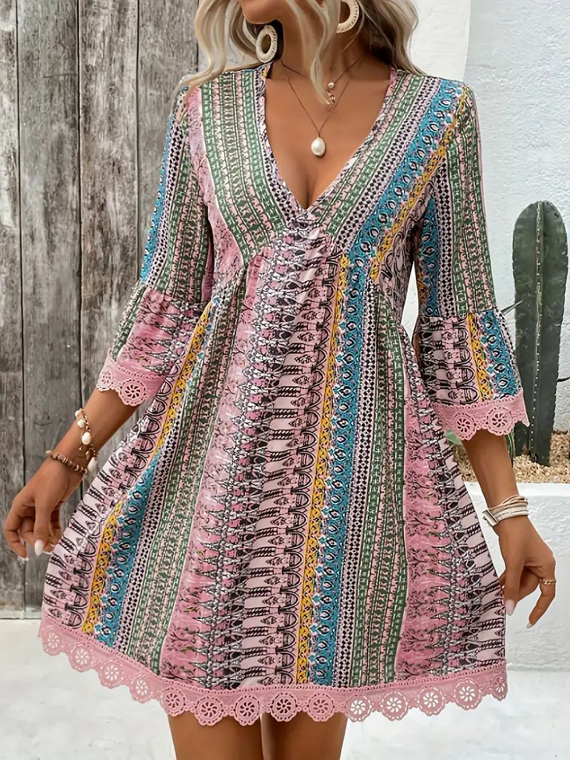 Creative Elegant Classy Summer Printed Casual Dress